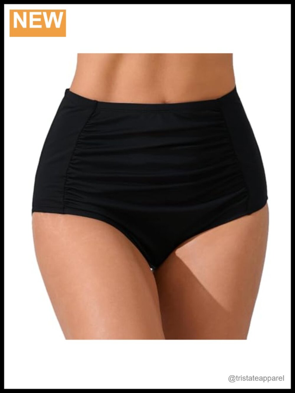 JOYBIK Women's High Waisted Ruched Bikini Bottoms Tummy Control Swim Briefs